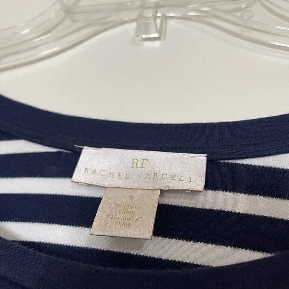 Rachel Parcell navy Stripe cotton Bubble Sleeve T-Shirt Dress size Small - Picture 5 of 8